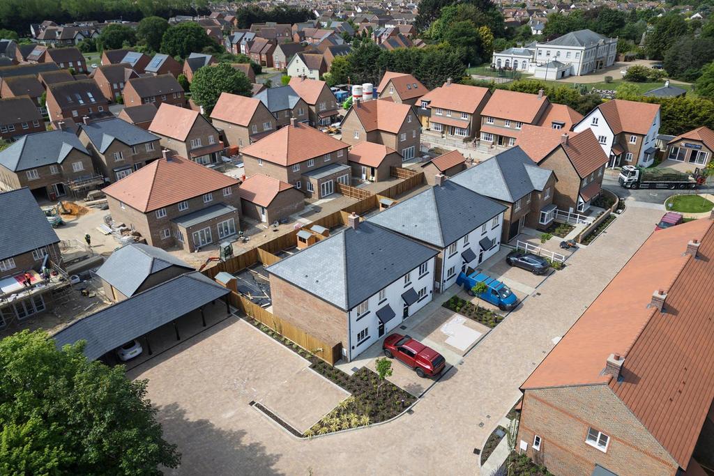 Aerial view of a UK property investment site